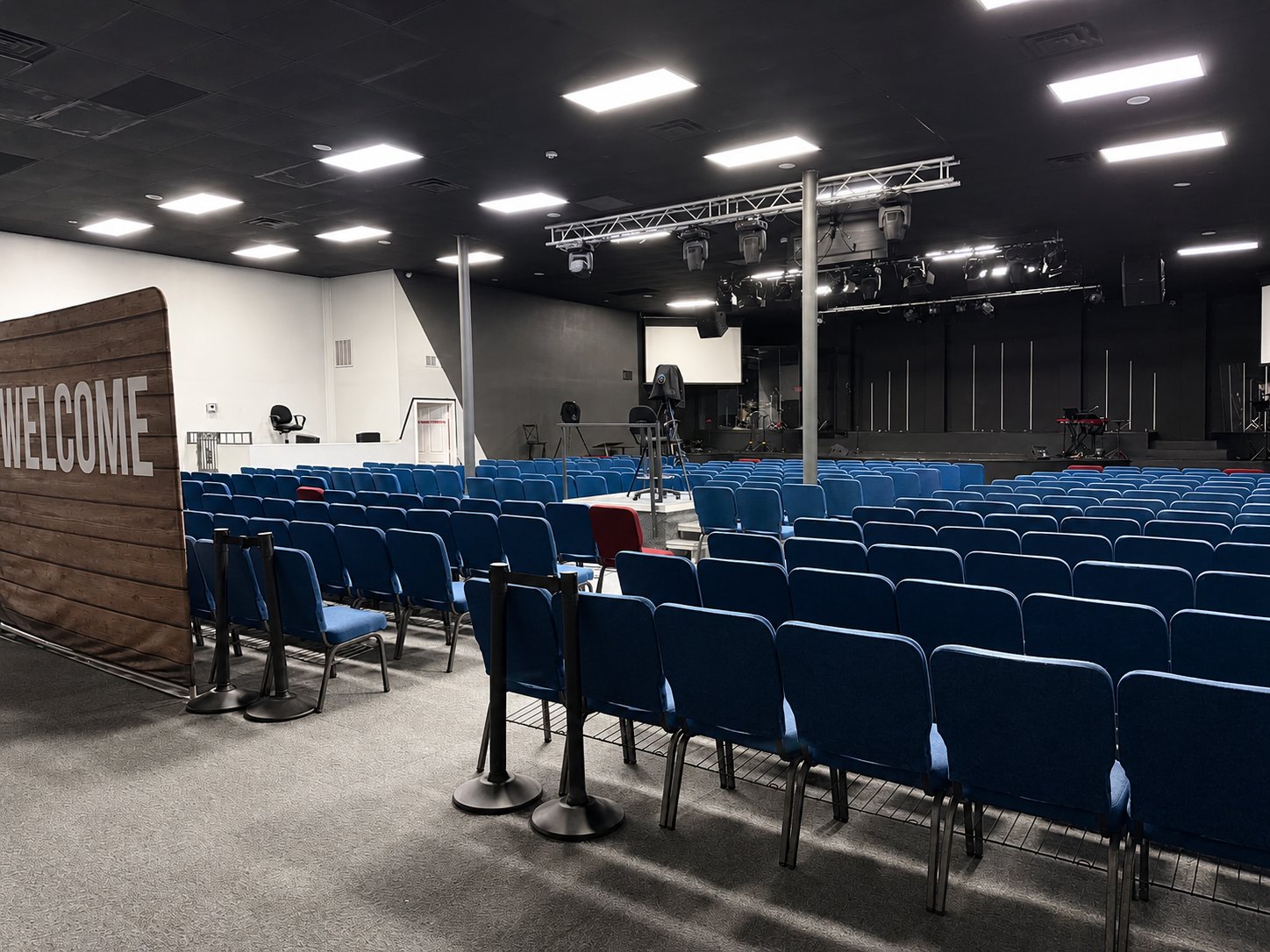 Sanctuary seating facing the stage